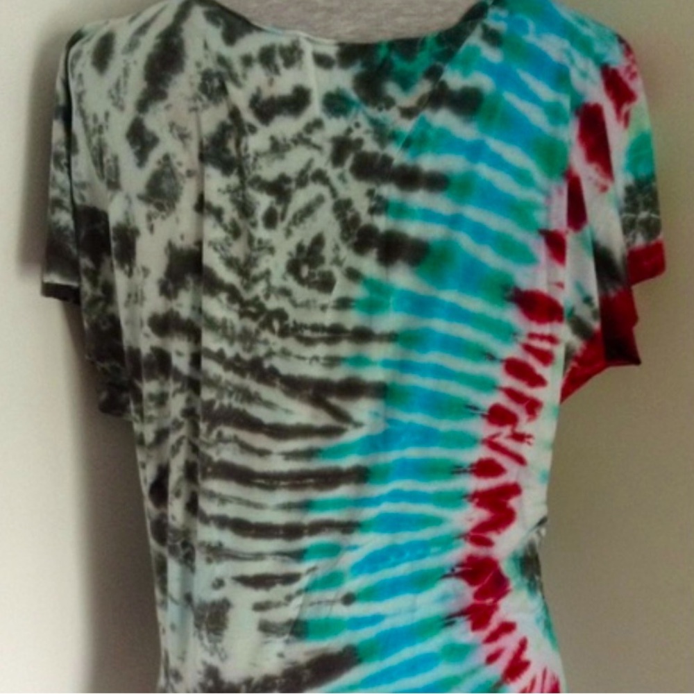 Fabulous Tie Dye Short Sleeve Special Mini Dress